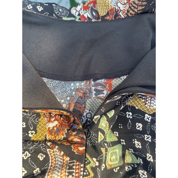 Roz & Ali Career Dress 12 Lined Geometric Print Rear Zip Entry Contemporary - Picture 8 of 14